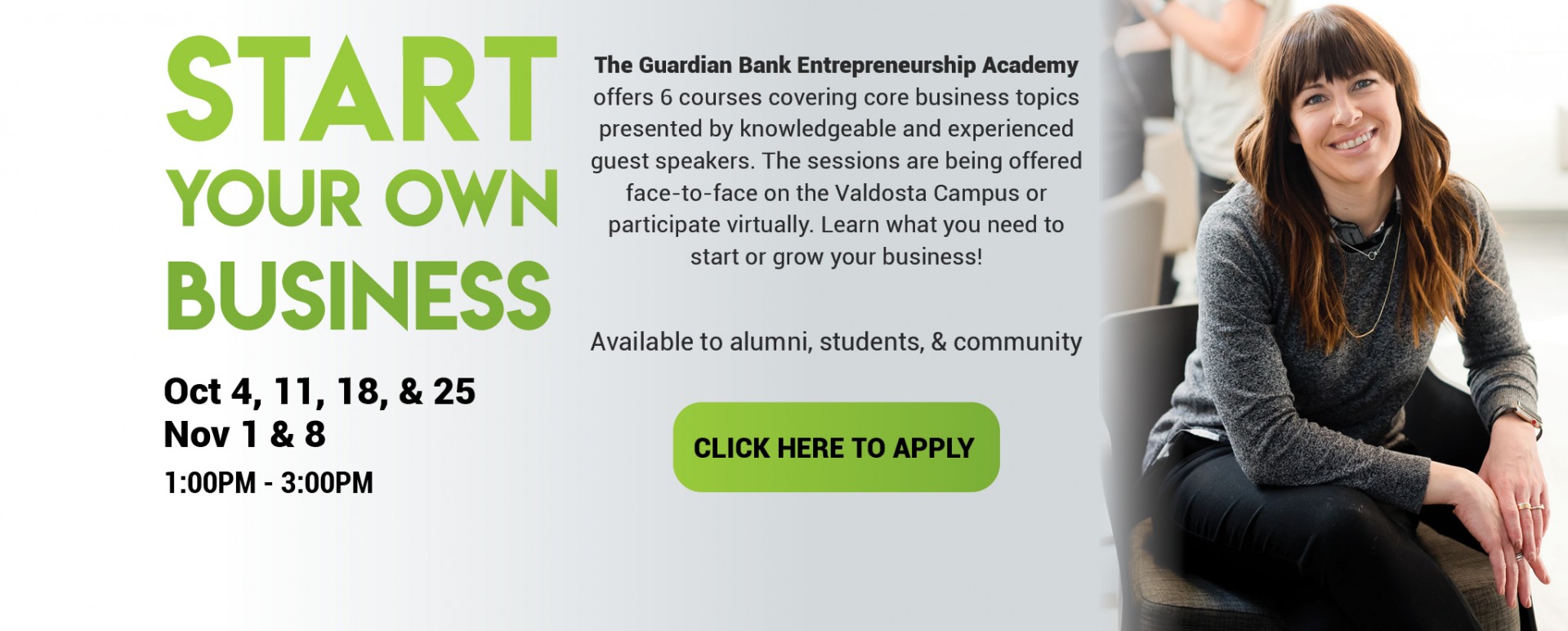 Sign up for the  Guardian Bank Entrepreneurship Academy today!