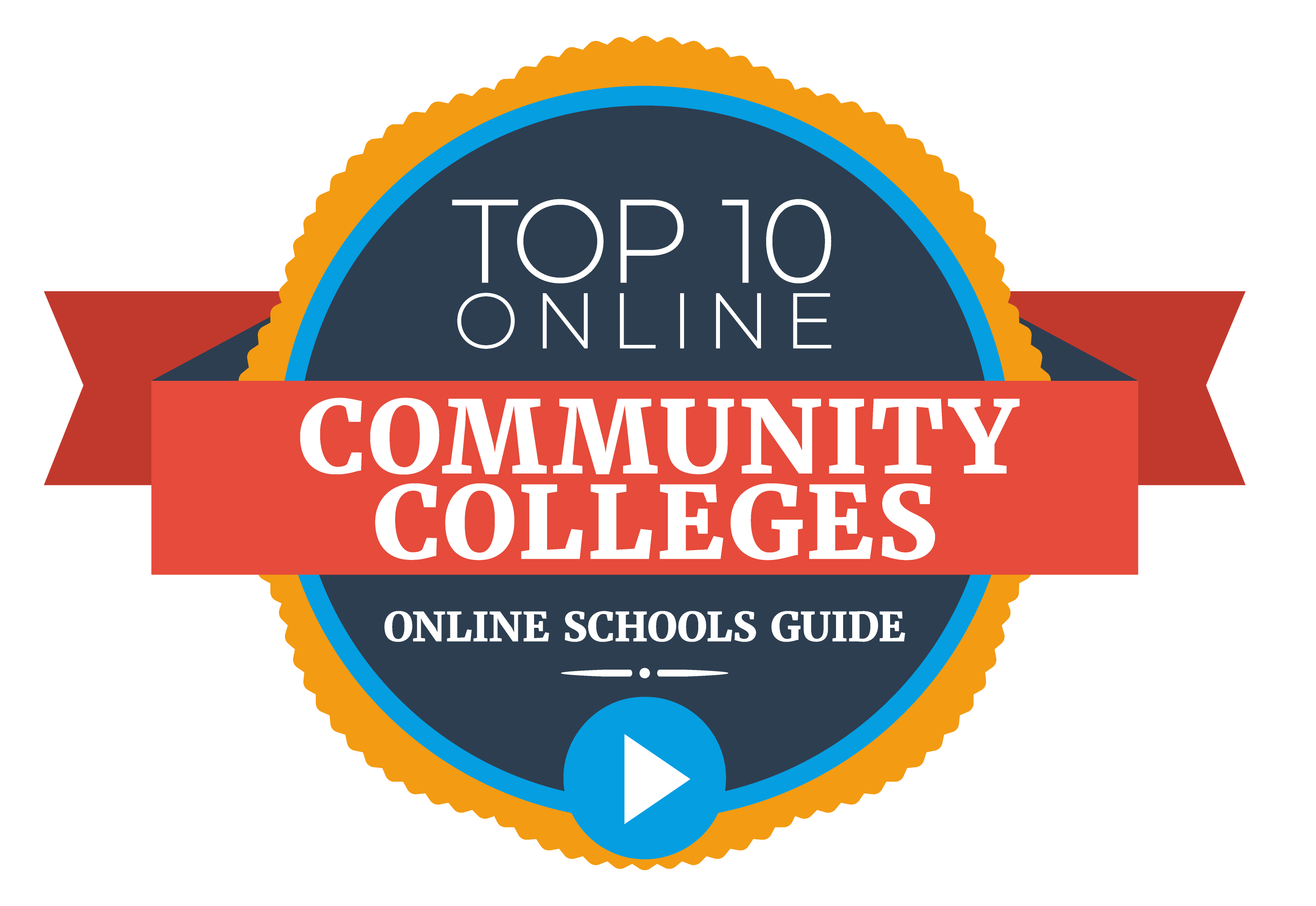 Top 10 Online Community Colleges Badge